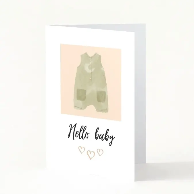 Carte Naissance Hello baby vert, garçon