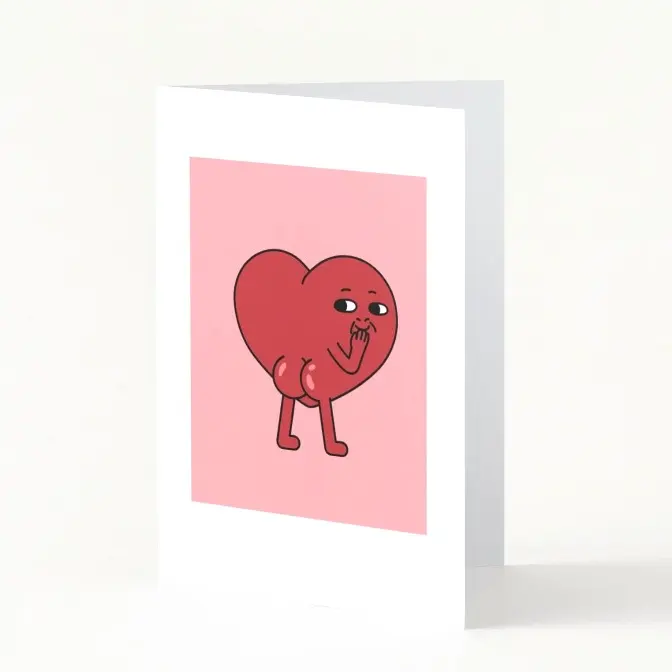 Carte au cœur rouge avec de jolies fesses