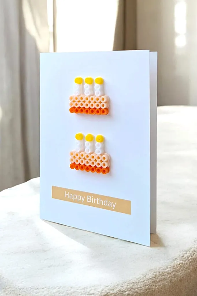 Carte Petit Gâteau en perle