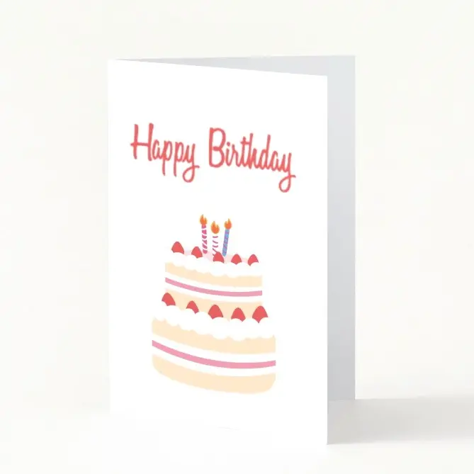 Carte Happy Birthday, gros gâteau