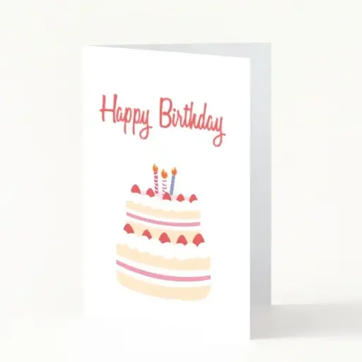 Carte Happy Birthday, gros gâteau